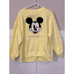 Women's Disney Yellow Mickey Mouse Sweatshirt S